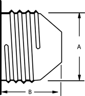 Tapones roscados externos de vinilo flexible diagram