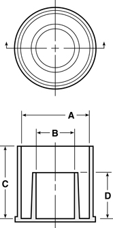 Tapas rectas para tubos y tuercas diagram